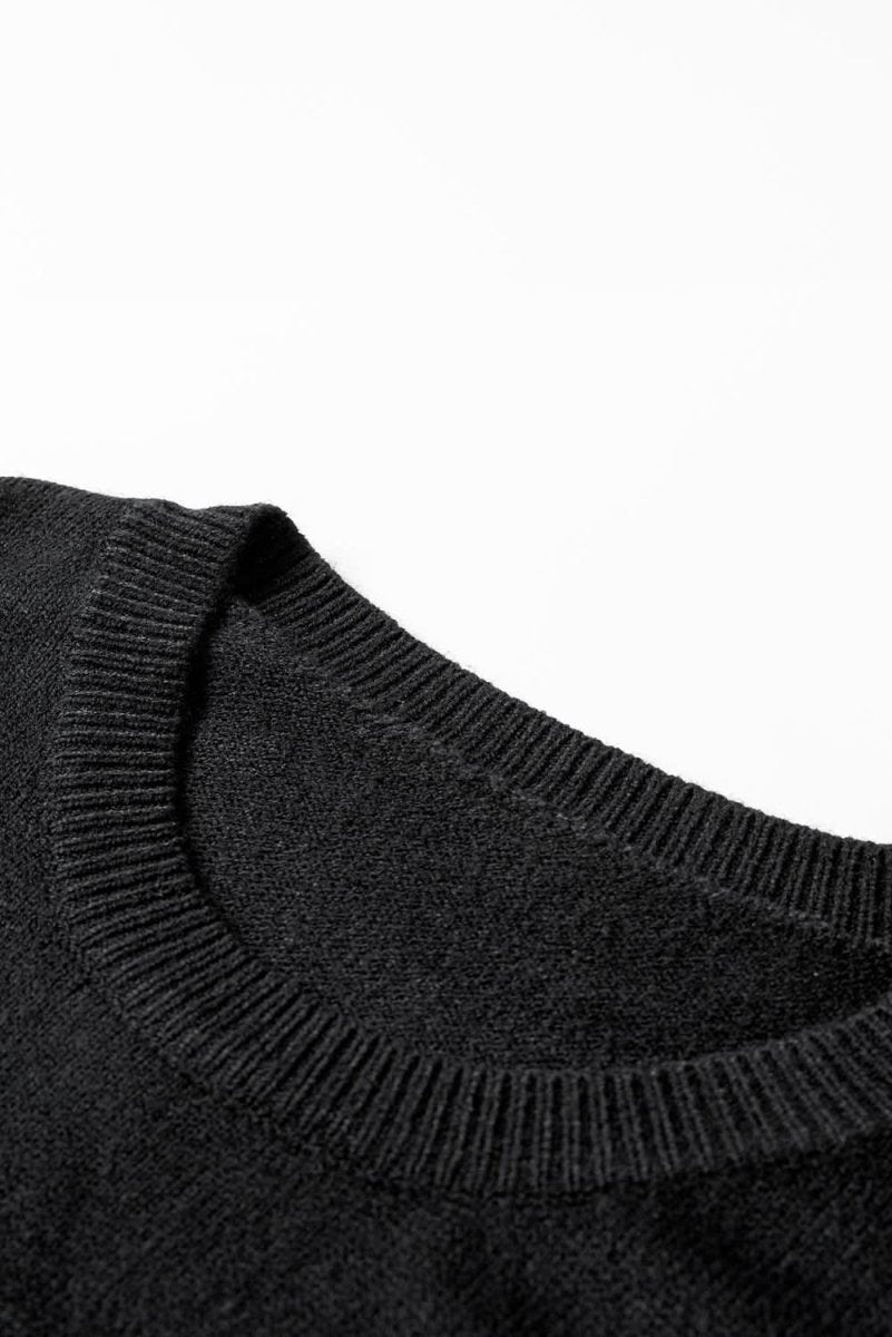 Black Tinsel Merry and Bright Graphic Christmas Sweater - Love Salve